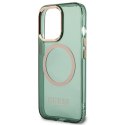 Guess GUHMP13LHTCMA iPhone 13 Pro / 13 6,1" zielony/khaki hard case Gold Outline Translucent MagSafe