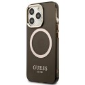 Guess GUHMP13LHTCMK iPhone 13 Pro / 13 6,1" czarny/black hard case Gold Outline Translucent MagSafe