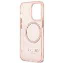 Guess GUHMP13LHTCMP iPhone 13 Pro / 13 6,1" różowy/pink hard case Gold Outline Translucent MagSafe