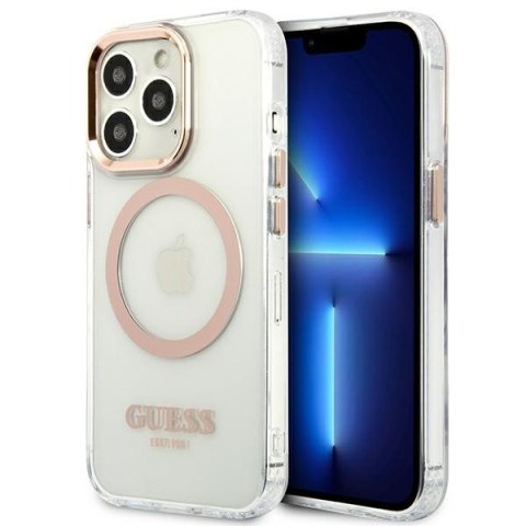 Guess GUHMP13LHTRMD iPhone 13 Pro / 13 6,1" złoty/gold hard case Metal Outline Magsafe