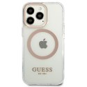 Guess GUHMP13LHTRMD iPhone 13 Pro / 13 6,1" złoty/gold hard case Metal Outline Magsafe