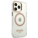 Guess GUHMP13LHTRMD iPhone 13 Pro / 13 6,1" złoty/gold hard case Metal Outline Magsafe