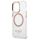 Guess GUHMP13LHTRMD iPhone 13 Pro / 13 6,1" złoty/gold hard case Metal Outline Magsafe