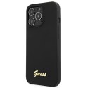 Guess GUHMP13LLSLMGBK iPhone 13 Pro / 13 6,1" black/czarny hardcase Silicone Script Gold Logo MagSafe