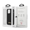 Guess GUHMP13LLSLMGBK iPhone 13 Pro / 13 6,1" black/czarny hardcase Silicone Script Gold Logo MagSafe