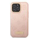 Guess GUHMP13LSAPSTP iPhone 13 Pro / 13 6,1" różowy/pink hardcase Peony Logo Plate MagSafe