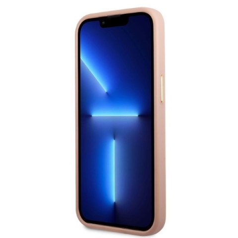 Guess GUHMP13LSAPSTP iPhone 13 Pro / 13 6,1" różowy/pink hardcase Peony Logo Plate MagSafe