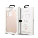 Guess GUHMP13LSPLP iPhone 13 Pro / 13 6,1" różowy/pink hard case Silicone Logo Plate MagSafe