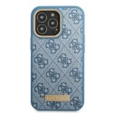 Guess GUHMP13LU4GPRB iPhone 13 Pro / 13 6,1" niebieski/blue hard case 4G Logo Plate MagSafe