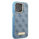 Guess GUHMP13LU4GPRB iPhone 13 Pro / 13 6,1" niebieski/blue hard case 4G Logo Plate MagSafe