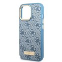 Guess GUHMP13LU4GPRB iPhone 13 Pro / 13 6,1" niebieski/blue hard case 4G Logo Plate MagSafe