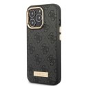 Guess GUHMP13LU4GPRK iPhone 13 Pro / 13 6,1" czarny/black hard case 4G Logo Plate MagSafe