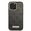 Guess GUHMP13LU4GPRK iPhone 13 Pro / 13 6,1" czarny/black hard case 4G Logo Plate MagSafe