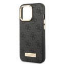 Guess GUHMP13LU4GPRK iPhone 13 Pro / 13 6,1" czarny/black hard case 4G Logo Plate MagSafe