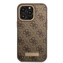 Guess GUHMP13LU4GPRW iPhone 13 Pro / 13 6,1" brązowy/brown hard case 4G Logo Plate MagSafe