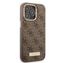 Guess GUHMP13LU4GPRW iPhone 13 Pro / 13 6,1" brązowy/brown hard case 4G Logo Plate MagSafe