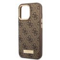 Guess GUHMP13LU4GPRW iPhone 13 Pro / 13 6,1" brązowy/brown hard case 4G Logo Plate MagSafe