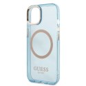 Guess GUHMP13MHTCMB iPhone 13 6,1" niebieski/blue hard case Gold Outline Translucent MagSafe