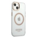 Guess GUHMP13MHTRMD iPhone 13 6,1" złoty/gold hard case Metal Outline Magsafe