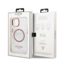 Guess GUHMP13MHTRMP iPhone 13 6,1" różowy/pink hard case Metal Outline Magsafe