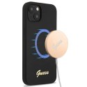 Guess GUHMP13MLSLMGBK iPhone 13 6,1" black/czarny hardcase Silicone Script Gold Logo Magsafe