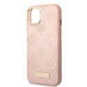 Guess GUHMP13MSAPSTP iPhone 13 6,1" różowy/pink hardcase Peony Logo Plate MagSafe