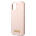 Guess GUHMP13MSBPLP iPhone 13 6,1" różowy/pink hard case Silicone Logo Plate MagSafe