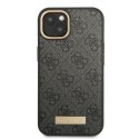 Guess GUHMP13MU4GPRK iPhone 13 6,1" czarny/black hard case 4G Logo Plate MagSafe