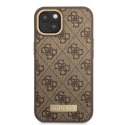 Guess GUHMP13MU4GPRW iPhone 13 6,1" brązowy/brown hard case 4G Logo Plate MagSafe