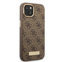 Guess GUHMP13MU4GPRW iPhone 13 6,1" brązowy/brown hard case 4G Logo Plate MagSafe