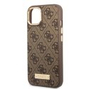 Guess GUHMP13MU4GPRW iPhone 13 6,1" brązowy/brown hard case 4G Logo Plate MagSafe