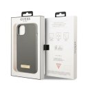 Guess GUHMP13SSPLG iPhone 13 mini 5,4" szary/grey hard case Silicone Logo Plate MagSafe