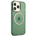 Guess GUHMP13XHTCMA iPhone 13 Pro Max 6,7" zielony/khaki hard case Gold Outline Translucent MagSafe