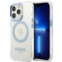 Guess GUHMP13XHTRMB iPhone 13 Pro Max 6,7" niebieski/blue hard case Metal Outline Magsafe