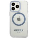 Guess GUHMP13XHTRMB iPhone 13 Pro Max 6,7" niebieski/blue hard case Metal Outline Magsafe