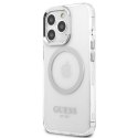 Guess GUHMP13XHTRMS iPhone 13 Pro Max 6,7" srebrny/silver hard case Metal Outline Magsafe