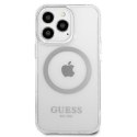 Guess GUHMP13XHTRMS iPhone 13 Pro Max 6,7" srebrny/silver hard case Metal Outline Magsafe