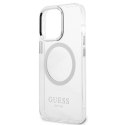 Guess GUHMP13XHTRMS iPhone 13 Pro Max 6,7" srebrny/silver hard case Metal Outline Magsafe