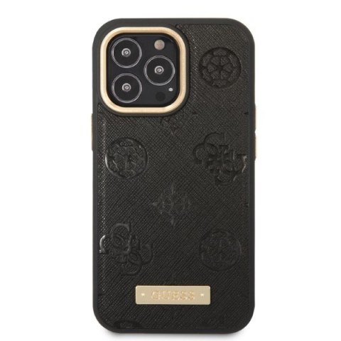 Guess GUHMP13XSAPSTK iPhone 13 Pro Max 6,7" czarny/black hardcase Peony Logo Plate MagSafe