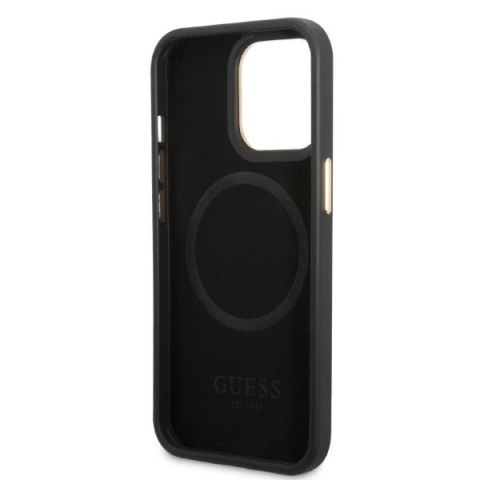 Guess GUHMP13XSAPSTK iPhone 13 Pro Max 6,7" czarny/black hardcase Peony Logo Plate MagSafe