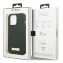 Guess GUHMP13XSPLA iPhone 13 Pro Max 6,7" zielony/khaki hard case Silicone Logo Plate MagSafe