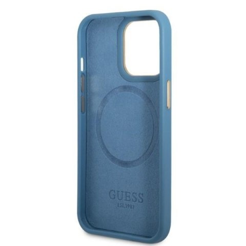 Guess GUHMP13XU4GPRB iPhone 13 Pro Max 6,7" niebieski/blue hard case 4G Logo Plate MagSafe