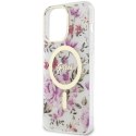 Guess GUHMP14LHCFWST iPhone 14 Pro 6.1" transparent hardcase Flower MagSafe