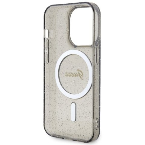 Guess GUHMP14LHCMCGK iPhone 14 Pro 6.1" czarny/black hardcase Glitter Gold MagSafe