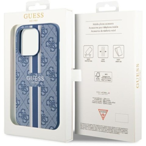Guess GUHMP14LP4RPSB iPhone 14 Pro 6.1" niebieski/blue hardcase 4G Printed Stripes MagSafe