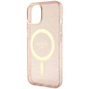 Guess GUHMP14SHCMCGP iPhone 14 6.1" różowy/pink hardcase Glitter Gold MagSafe