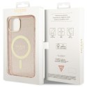 Guess GUHMP14SHCMCGP iPhone 14 6.1" różowy/pink hardcase Glitter Gold MagSafe