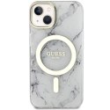 Guess GUHMP14SPCUMAH iPhone 14 6.1" biały/white hardcase Marble MagSafe