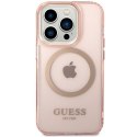 Guess GUHMP14XHTCMP iPhone 14 Pro Max 6,7" różowy/pink hard case Gold Outline Translucent MagSafe Guess GUHMP14XHTCMP iPhone 14 Pro Max 6,7" różowy/pink hard case Gold Outline Translucent MagSafe