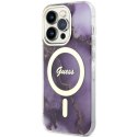 Guess GUHMP14XHTMRSU iPhone 14 Pro Max 6.7" purpurowy/purple hardcase Golden Marble MagSafe